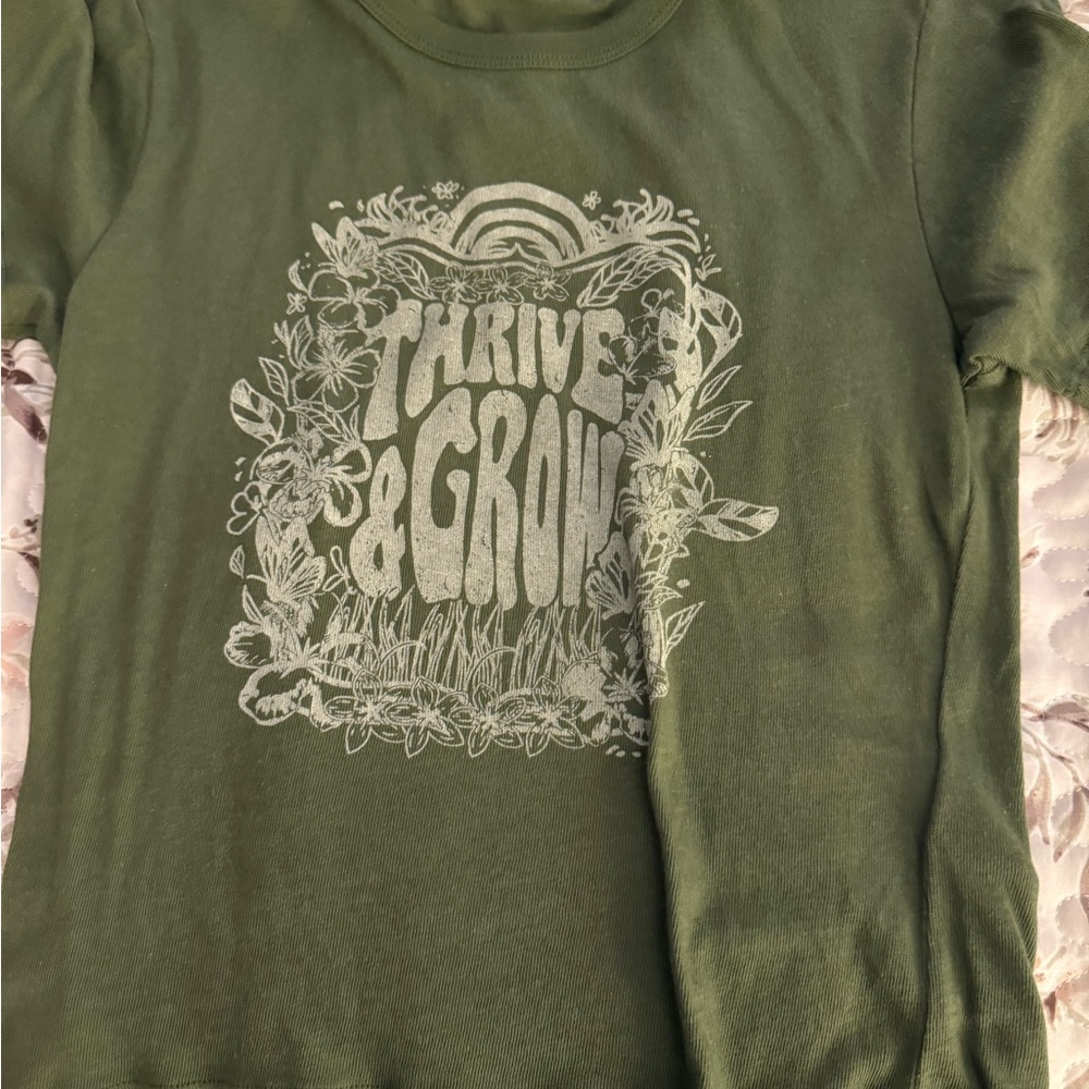 Urban Outfitters Olive Kids Tee with Nature Print